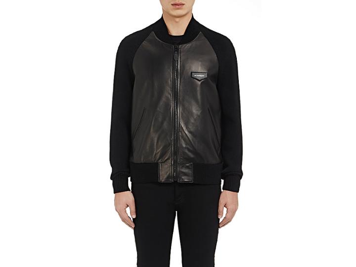 Givenchy Men's Leather Baseball Jacket