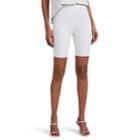 Sprwmn Women's Stretch-lambskin Biker Shorts - White