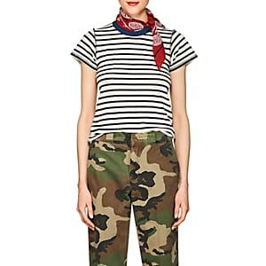 Nsf Women's Alessi Striped Cotton T-shirt-navy
