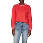 Moncler Women's Logo-knit Cotton-blend Sweatshirt - Red
