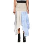 J.w.anderson Women's Hanky Striped Cotton & Silk Skirt-blue, Cream