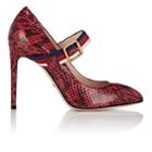 Gucci Women's Buckle-strap Snakeskin Pumps - Red