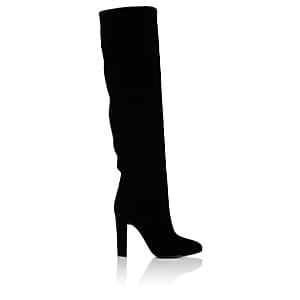 Alberta Ferretti Women's Velvet Knee Boots - Black