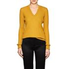 Maison Margiela Women's Wool V-neck Sweater-yellow