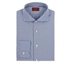 Isaia Men's Plaid Cotton Poplin Shirt-dk. Blue