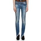 R13 Women's Kate Distressed Skinny Jeans-md. Blue
