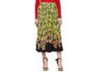 Prada Women's Pleated Banana- & Flame-print Satin Skirt