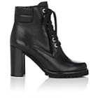 Barneys New York Women's Lug-sole Leather Ankle Boots-black
