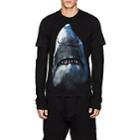 Givenchy Men's Shark-print Cotton Cuban-fit T-shirt-black