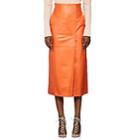 Lanvin Women's Leather Midi-skirt-orange