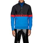 Givenchy Men's Logo Tech-fabric & Compact-knit Half-zip Warm-up Jacket-blue