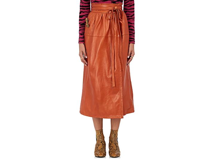 Marc Jacobs Women's Leather Wrap Midi-skirt
