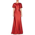 Alberta Ferretti Women's Belted Satin Gown-red