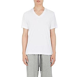 James Perse Men's Cotton Jersey V-neck T-shirt-white
