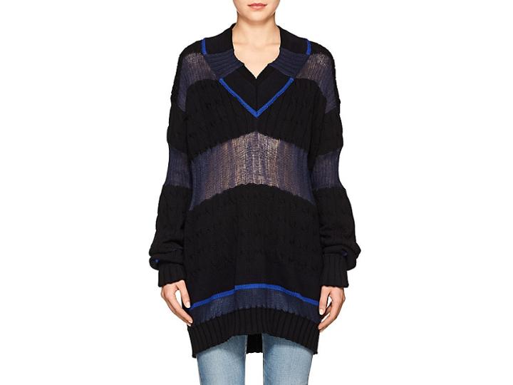 Maison Margiela Women's Colorblocked Multi-knit Cotton-blend Sweater