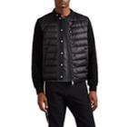 Moncler Men's Down-quilted Cotton Zip-front Sweater - Black