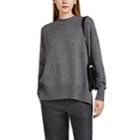 Jil Sander Women's Side-slit Cashmere Oversized Sweater - Dark Gray