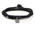 M. Cohen Men's Tag On Cord Wrap Bracelet-black