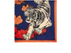 Barneys New York Men's Tiger & Flower-print Silk Pocket Square