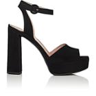 Barneys New York Women's Suede Ankle-strap Platform Sandals - Black