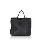 Saint Laurent Women's Patti Leather Shopping Tote Bag - Black