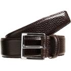 Crockett & Jones Men's Grained Leather Belt-dk. Brown