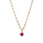 Lodagold Women's Ruby Charm Necklace-gold