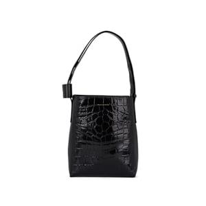 Marge Sherwood Women's How Crocodile-stamped Leather Bucket Bag - Black