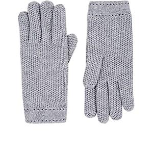Barneys New York Women's Woven Cashmere Gloves-gray