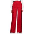Victoria Beckham Women's Virgin Wool Twill Flared Trousers - Red