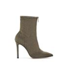Gianvito Rossi Women's Metallic Knit Ankle Boots - Gold