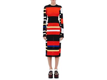 Proenza Schouler Women's Striped Long-sleeve Crochet Dress