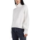 Helmut Lang Women's Rib-knit Wool-cotton Turtleneck Sweater - White