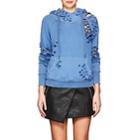 Nsf Women's Lisse Distressed Cotton Hoodie-blue