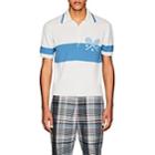Thom Browne Men's Racket-embroidered Cashmere Polo Shirt-lt. Blue