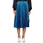 Cedric Charlier Women's Metallic Pleated Midi-skirt-blue