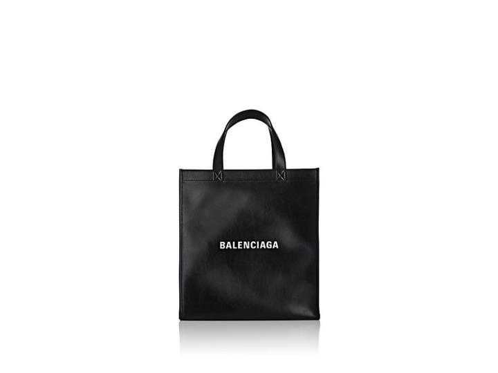 Balenciaga Men's Logo Market Shopper Small Leather Tote Bag