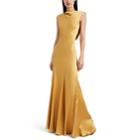 Alberta Ferretti Women's Silk Satin Bias-cut Gown - Gold
