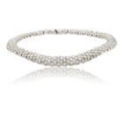 Stazia Loren Women's White Diamant Choker-silver