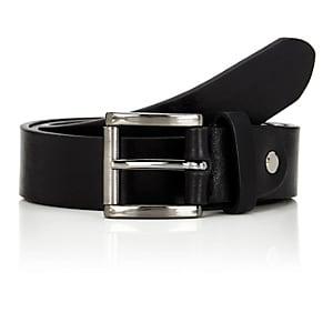 Barneys New York Men's Textured Leather Belt-black