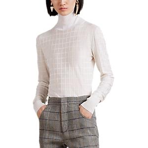 Chlo Women's Grid-pattern Jacquard Turtleneck Sweater - Cream