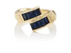 Retrouvai Women's Blue Sapphire Buckle Ring