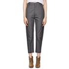 Isabel Marant Toile Women's Noah Checked Cotton-blend Crop Trousers - Gray