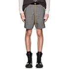 Rhude Men's Plaid Worsted Gym Shorts - Gray