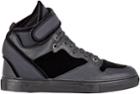 Balenciaga Leather & Velvet Ankle-strap Sneakers-colorless