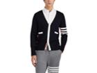 Thom Browne Men's Colorblocked Compact-wool V-neck Cardigan