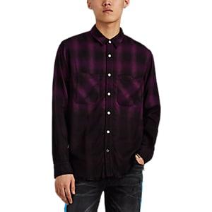 Amiri Men's Forever Dgrad-plaid Cotton Flannel Shirt - Purple