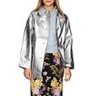 Kassl Women's Lacquered Cotton-blend Trench Coat-silver
