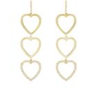 Jennifer Meyer Women's Diamond Three-open-heart Drop Earrings-gold