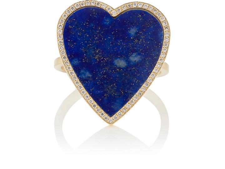 Jennifer Meyer Women's Lapis-lazuli-inlay & Diamond Heart Ring